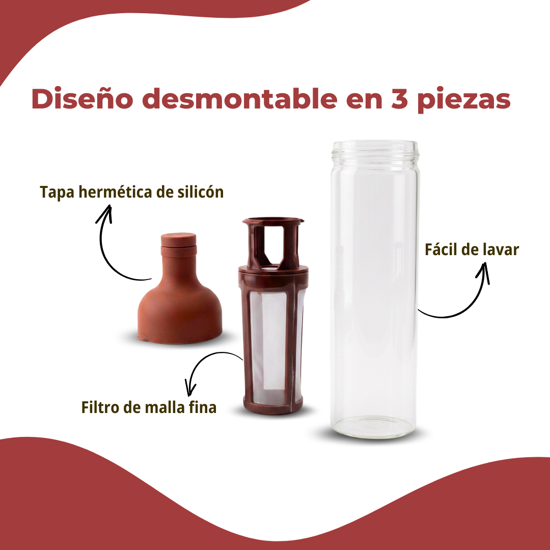 Botella Filtro Cold Brew para Té y Café Frío