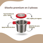 Colador de Té con Tapa | Infusor de Acero Inoxidable con Malla Fina