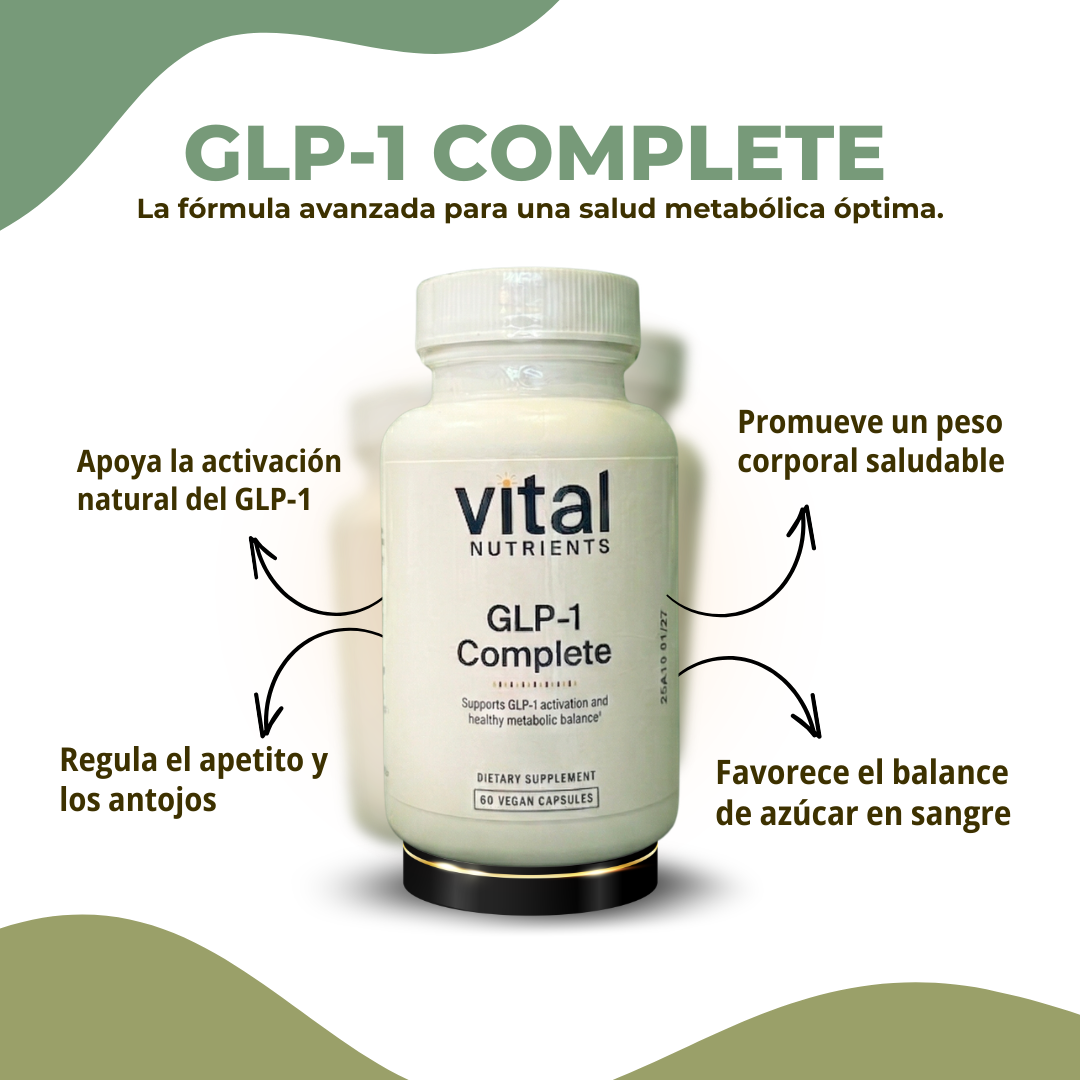 GLP-1 Complete Vital Nutrients | Suplemento Metabólico Natural | 60 Cápsulas Veganas