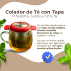 Colador de Té con Tapa | Infusor de Acero Inoxidable con Malla Fina